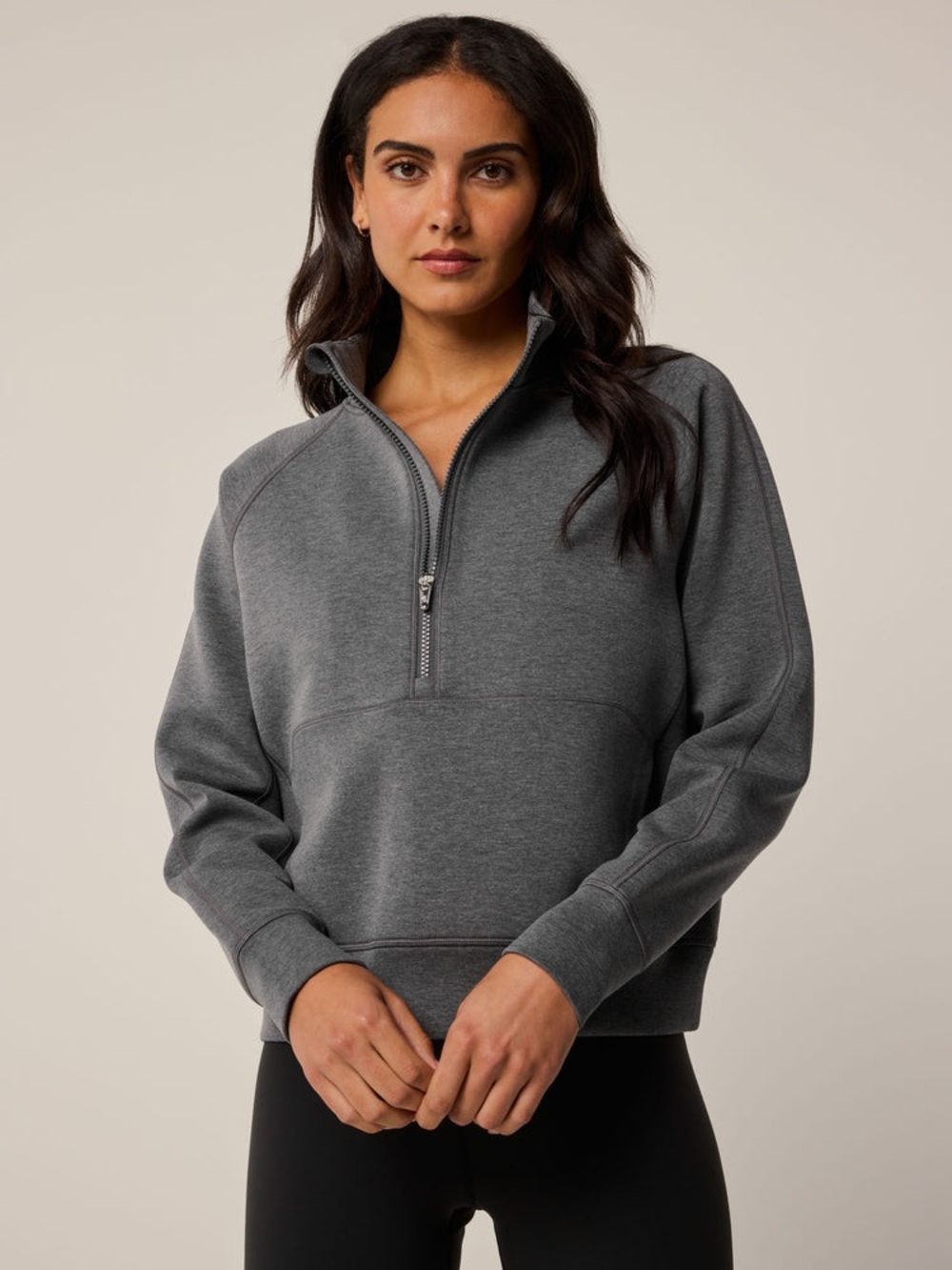 Greyson Kristina Melange Half-Zip Sweatshirt grey